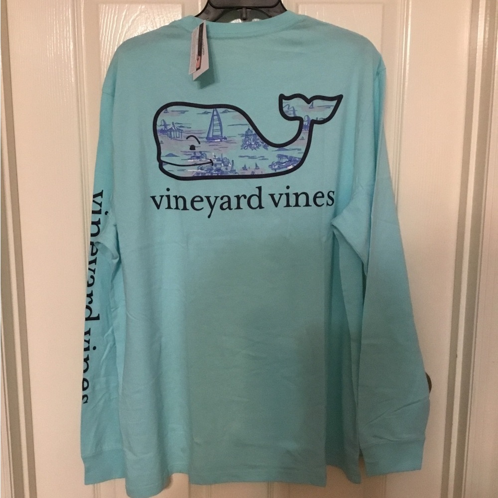 Vineyard Vines Edgartown Scenic Whale Island Paradise Long Sleeve Tee